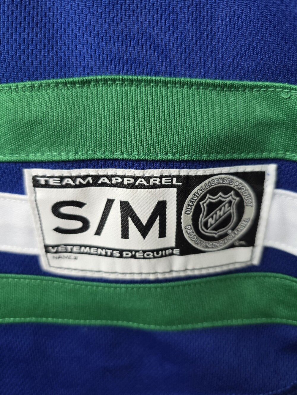 Reebok NHL Vancouver Canucks Blue Green Hockey Jersey Youth Small Medium - Picture 3 of 8